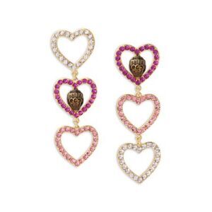 NWOT Kurt Geiger Gold and Pink Heart Earrings
